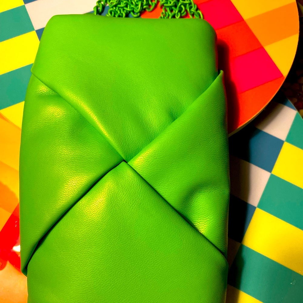 Trendy Candy Green Quilted Slim Crossbody Handbag